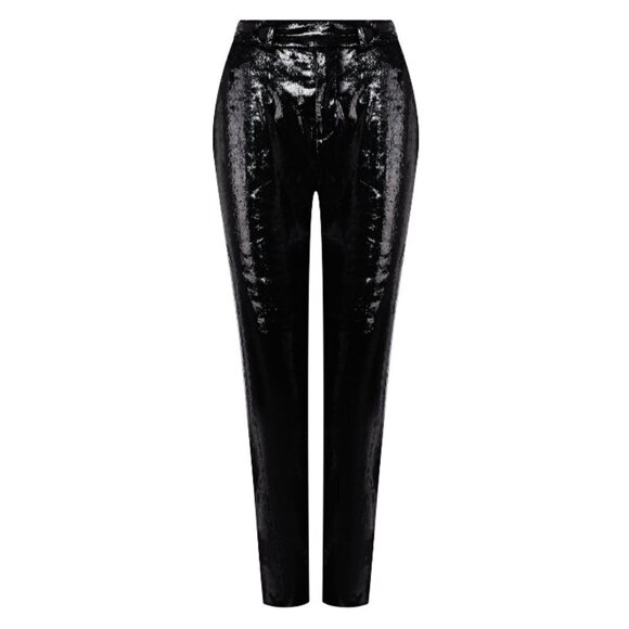 NWT RtA black metallic sheen “tinsel”-look and feel velvet-like tailored trouser - Picture 9 of 16